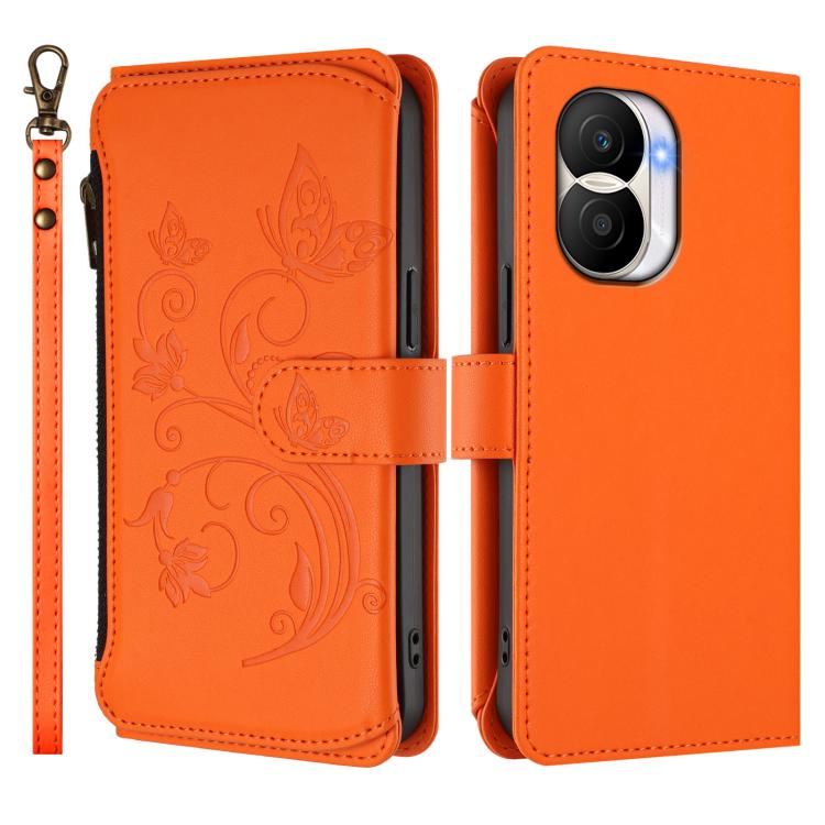 For Honor X40i 5G Butterfly Love Flower Multi-card Zipper Wallet Leather Phone Case