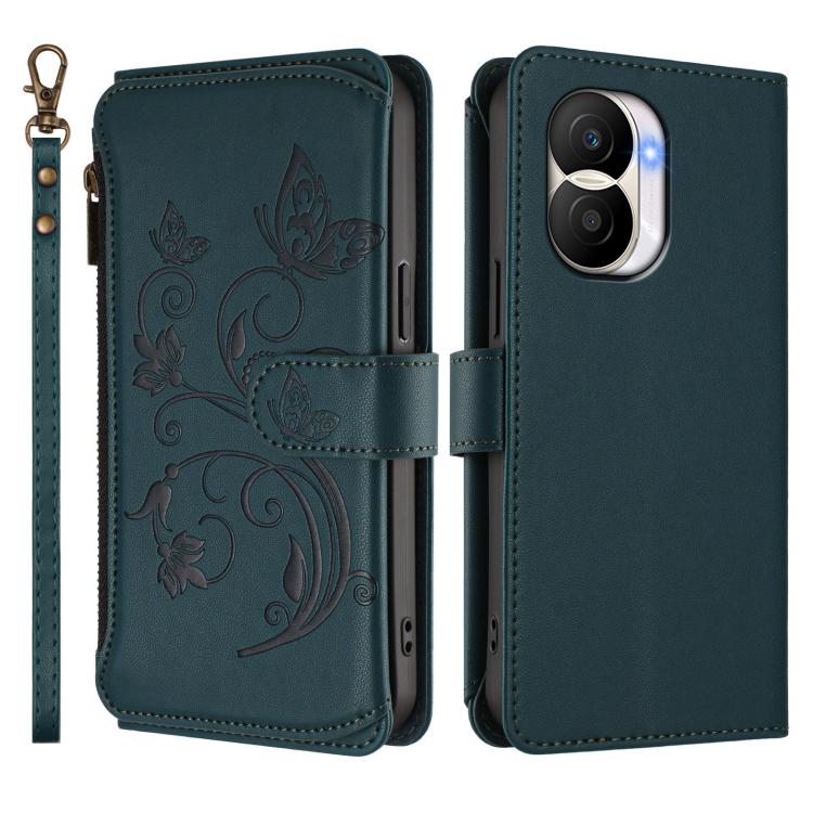 For Honor X40i 5G Butterfly Love Flower Multi-card Zipper Wallet Leather Phone Case