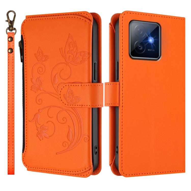 For Honor X60 GT 5G Butterfly Love Flower Multi-card Zipper Wallet Leather Phone Case