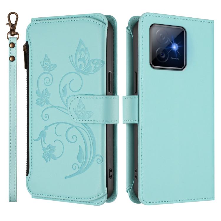 For Honor X60 GT 5G Butterfly Love Flower Multi-card Zipper Wallet Leather Phone Case