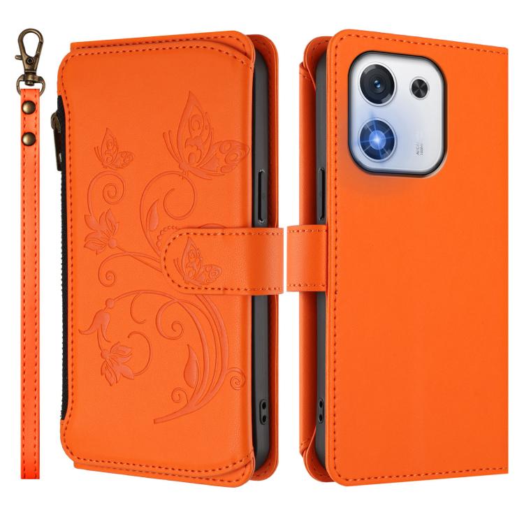 For Honor X70i 5G Butterfly Love Flower Multi-card Zipper Wallet Leather Phone Case