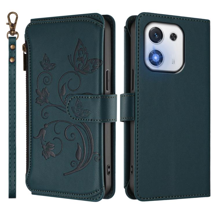 For Honor X70i 5G Butterfly Love Flower Multi-card Zipper Wallet Leather Phone Case