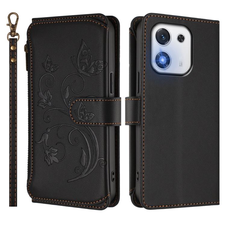 For Honor X70i 5G Butterfly Love Flower Multi-card Zipper Wallet Leather Phone Case