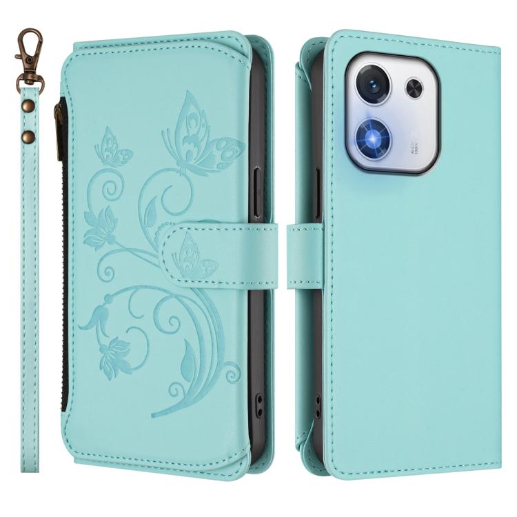 For Honor X70i 5G Butterfly Love Flower Multi-card Zipper Wallet Leather Phone Case