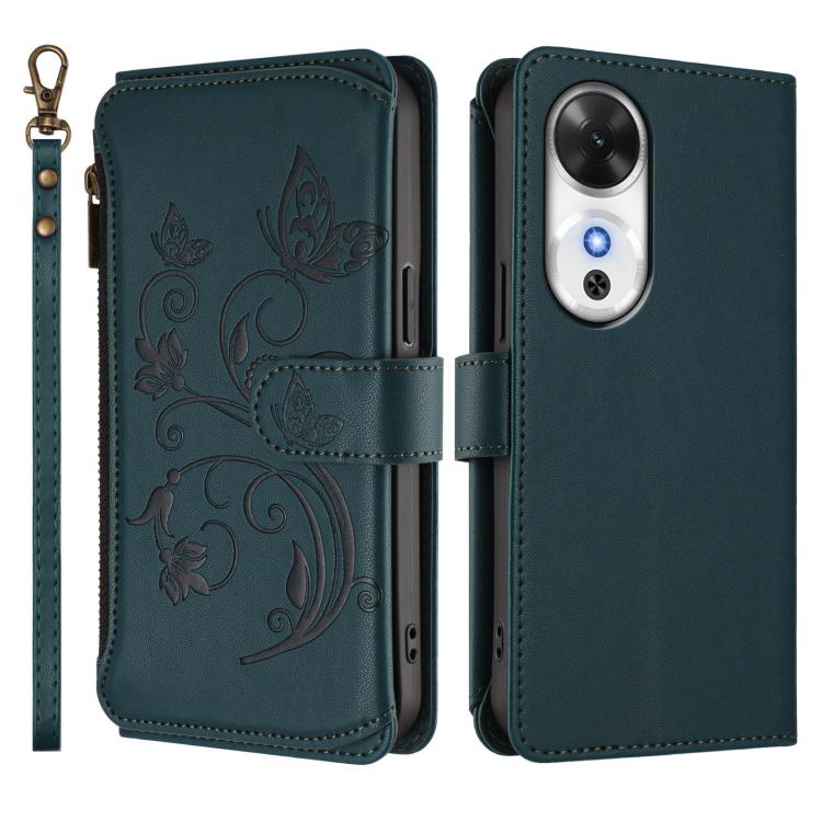 For Honor Play 60 5G Butterfly Love Flower Multi-card Zipper Wallet Leather Phone Case