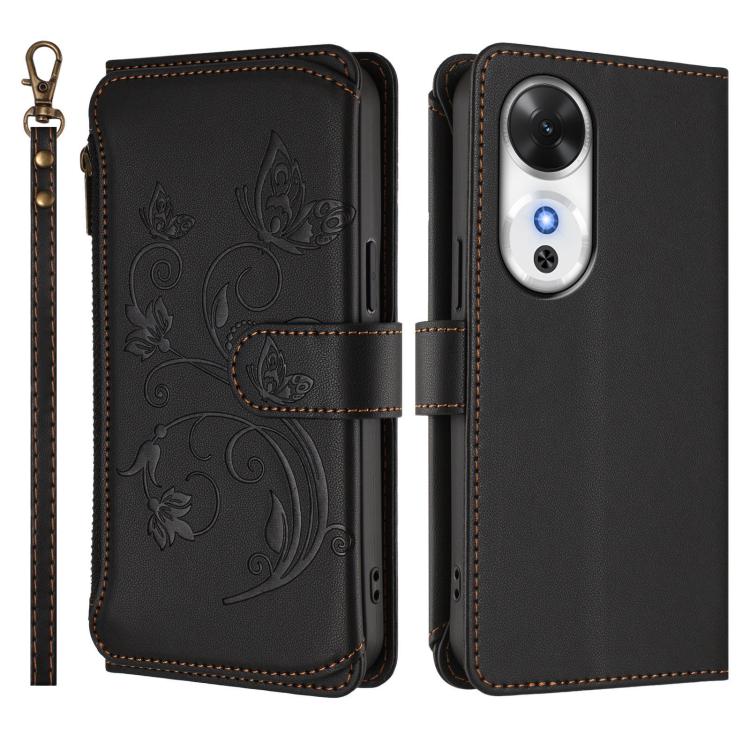 For Honor Play 60 5G Butterfly Love Flower Multi-card Zipper Wallet Leather Phone Case