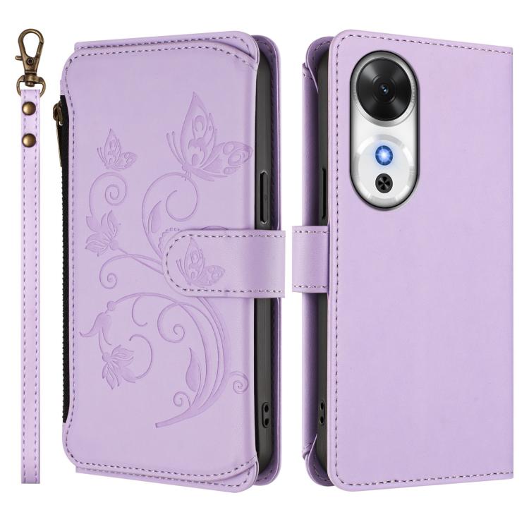 For Honor Play 60 5G Butterfly Love Flower Multi-card Zipper Wallet Leather Phone Case