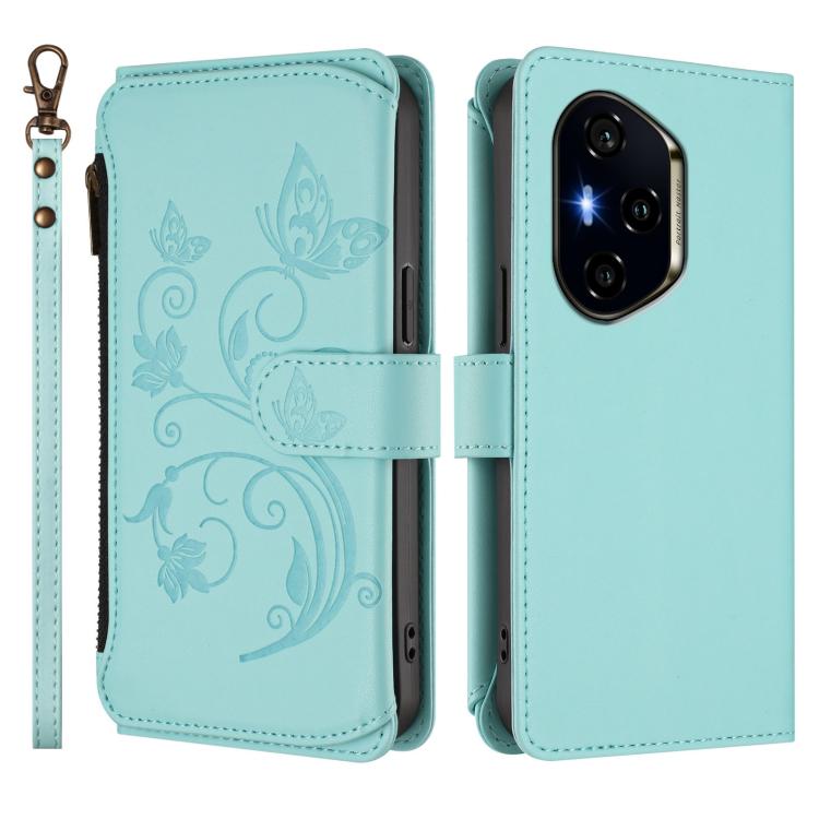 For Honor 300 Pro / 300 Ultra Butterfly Love Flower Multi-card Zipper Wallet Leather Phone Case