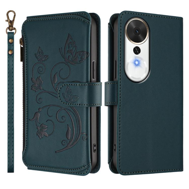 For Honor Play 70 Plus Butterfly Love Flower Multi-card Zipper Wallet Leather Phone Case