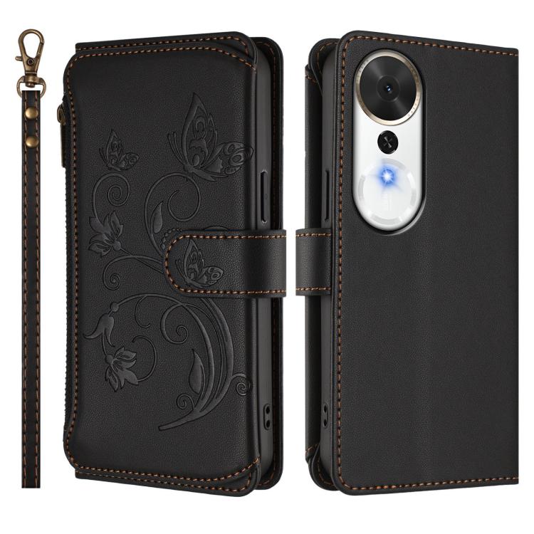 For Honor Play 70 Plus Butterfly Love Flower Multi-card Zipper Wallet Leather Phone Case