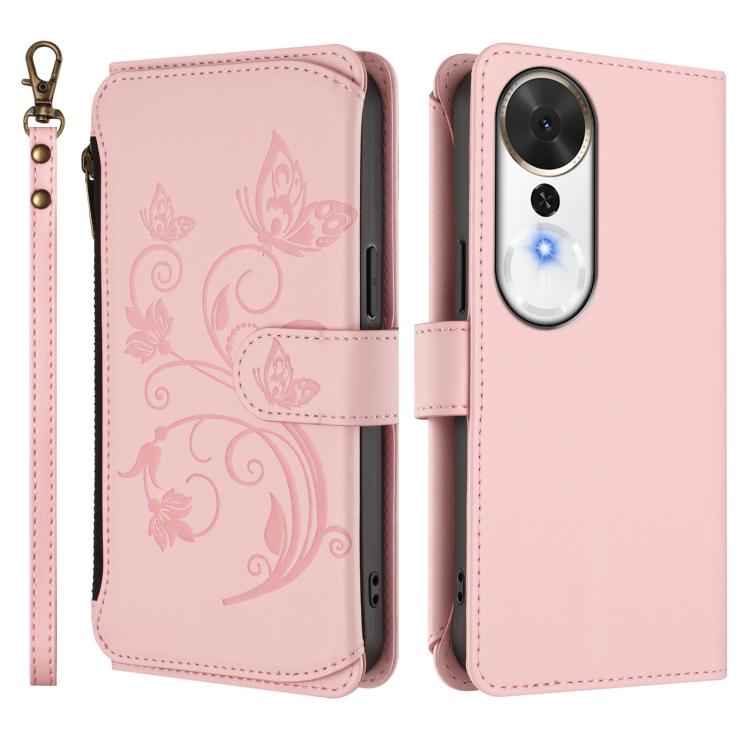 For Honor Play 70 Plus Butterfly Love Flower Multi-card Zipper Wallet Leather Phone Case