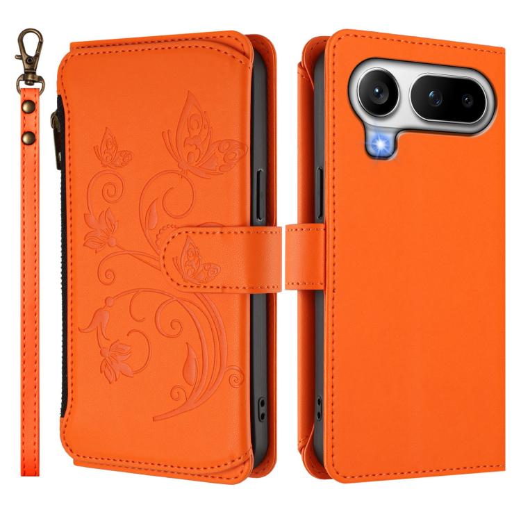 For Honor Magic8 Pro Air 5G Butterfly Love Flower Multi-card Zipper Wallet Leather Phone Case