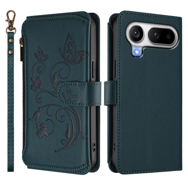 For Honor Magic8 Pro Air 5G Butterfly Love Flower Multi-card Zipper Wallet Leather Phone Case