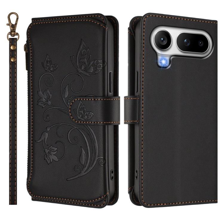 For Honor Magic8 Pro Air 5G Butterfly Love Flower Multi-card Zipper Wallet Leather Phone Case