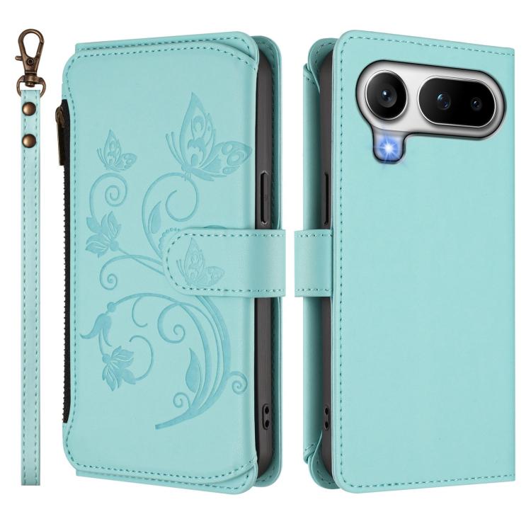 For Honor Magic8 Pro Air 5G Butterfly Love Flower Multi-card Zipper Wallet Leather Phone Case