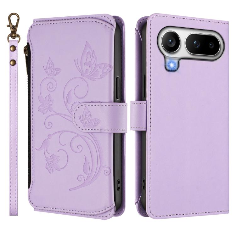 For Honor Magic8 Pro Air 5G Butterfly Love Flower Multi-card Zipper Wallet Leather Phone Case