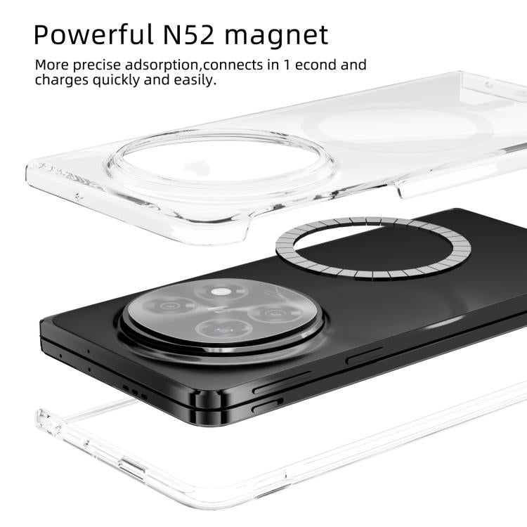 For OPPO Find N5 ABEEL Transparent MagSafe Magnetic Scratch-resistant PC Phone Case - Transparent