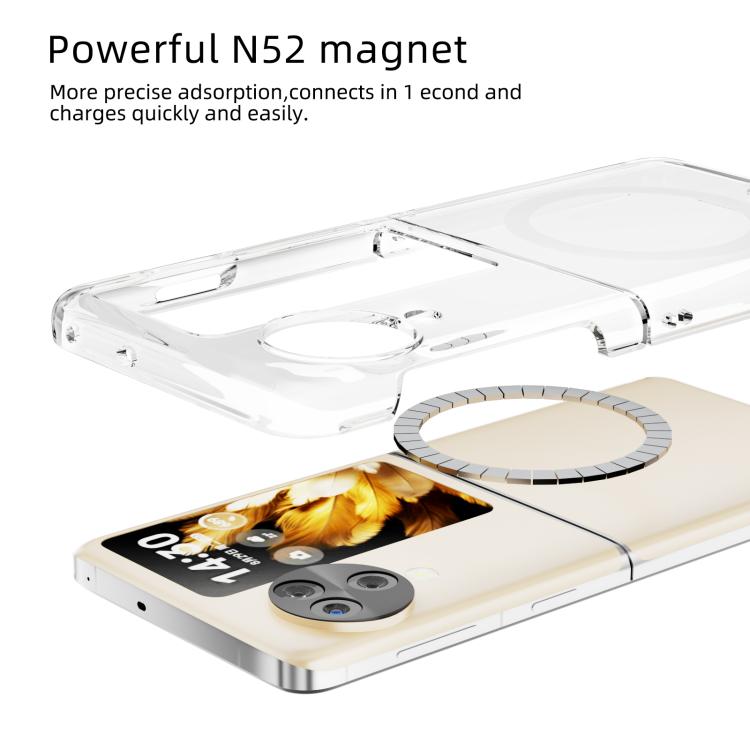 For OPPO Find N3 Flip ABEEL Transparent MagSafe Magnetic Scratch-resistant PC Phone Case - Transparent