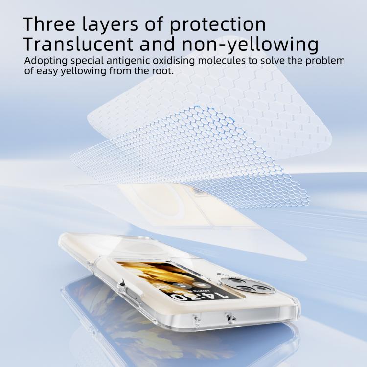 For OPPO Find N3 Flip ABEEL Transparent MagSafe Magnetic Scratch-resistant PC Phone Case - Transparent