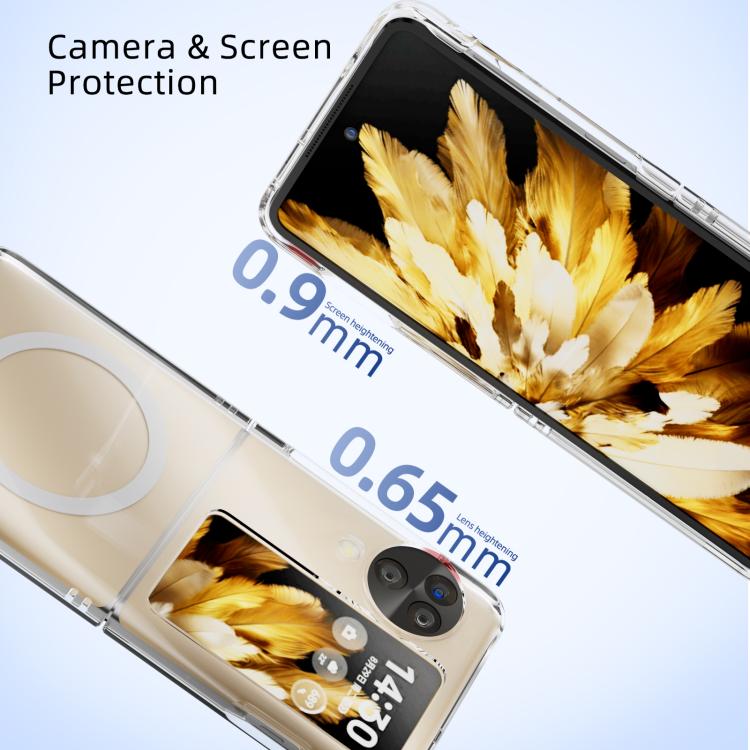 For OPPO Find N3 Flip ABEEL Transparent MagSafe Magnetic Scratch-resistant PC Phone Case - Transparent