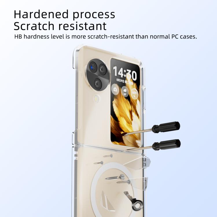For OPPO Find N3 Flip ABEEL Transparent MagSafe Magnetic Scratch-resistant PC Phone Case - Transparent