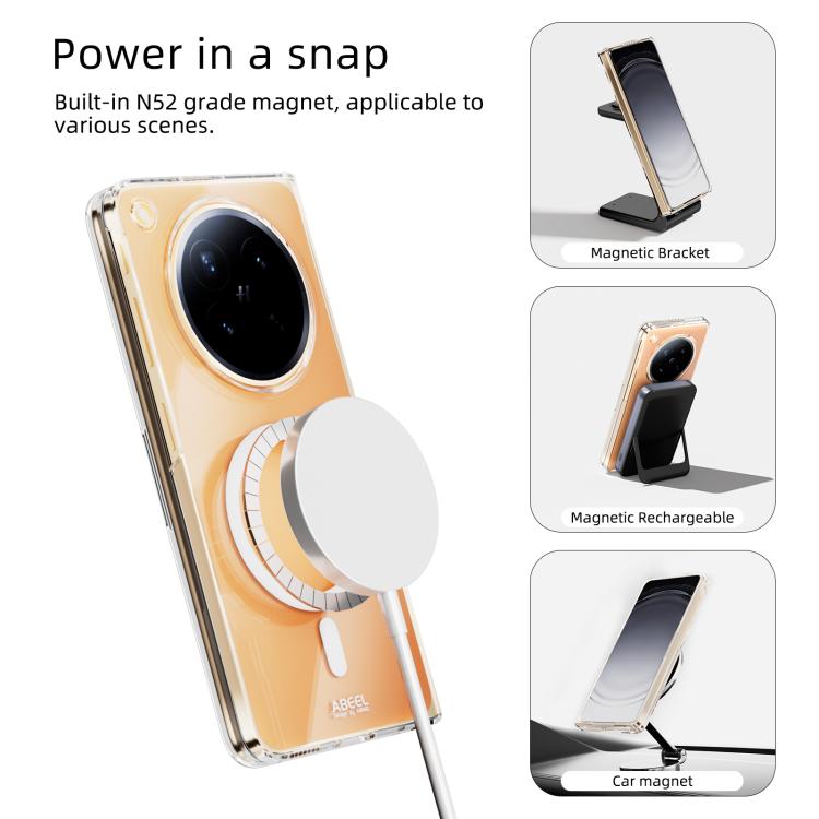 For OPPO Find N6 5G ABEEL Transparent MagSafe Magnetic Scratch-resistant PC Phone Case - Transparent