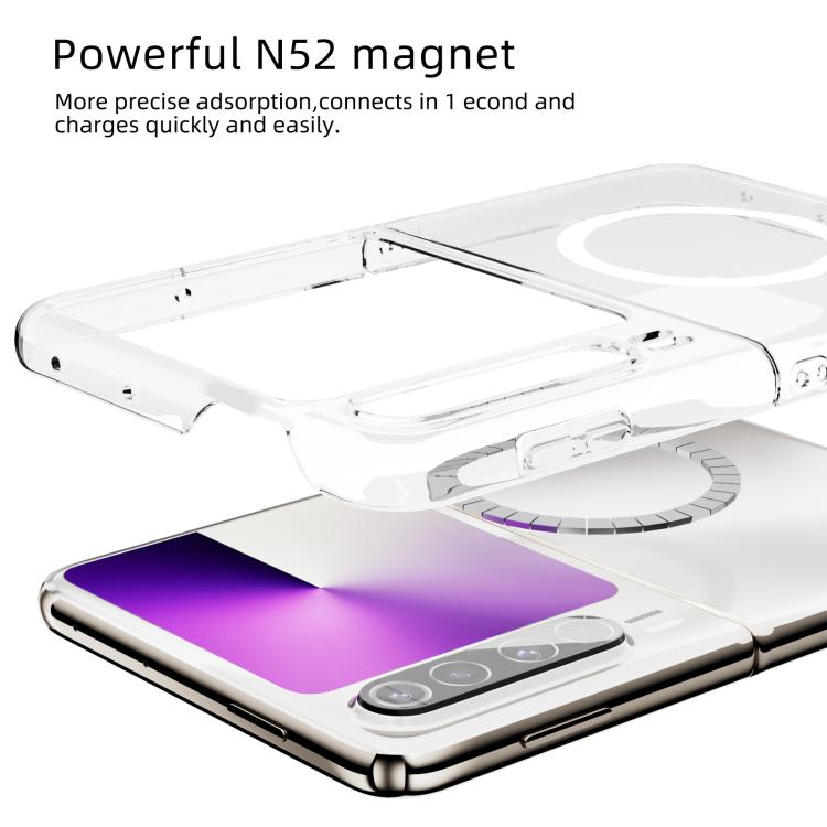 For Huawei Pura X ABEEL Transparent MagSafe Magnetic Scratch-resistant PC Phone Case - Transparent
