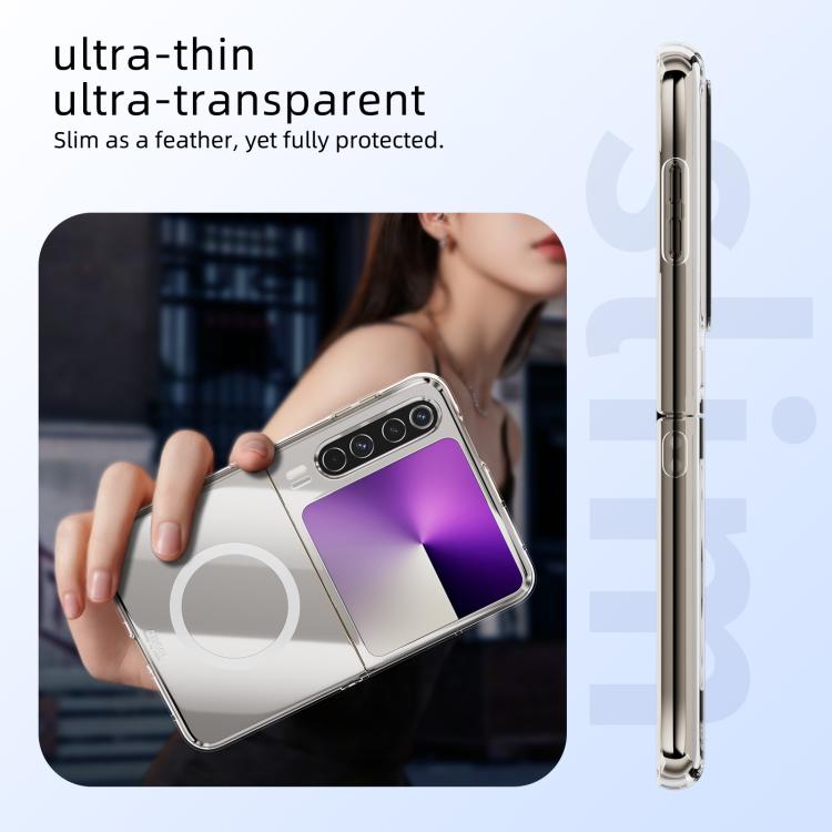 For Huawei Pura X ABEEL Transparent MagSafe Magnetic Scratch-resistant PC Phone Case - Transparent