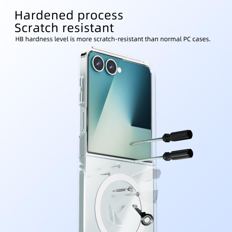 For Samsung Galaxy Z Flip7 5G ABEEL Transparent MagSafe Magnetic Scratch-resistant PC Phone Case - Transparent