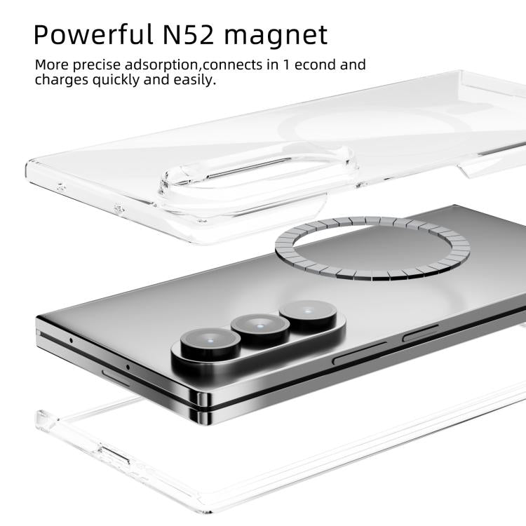 For Samsung Galaxy Z Fold4 5G ABEEL Transparent MagSafe Magnetic Scratch-resistant PC Phone Case - Transparent