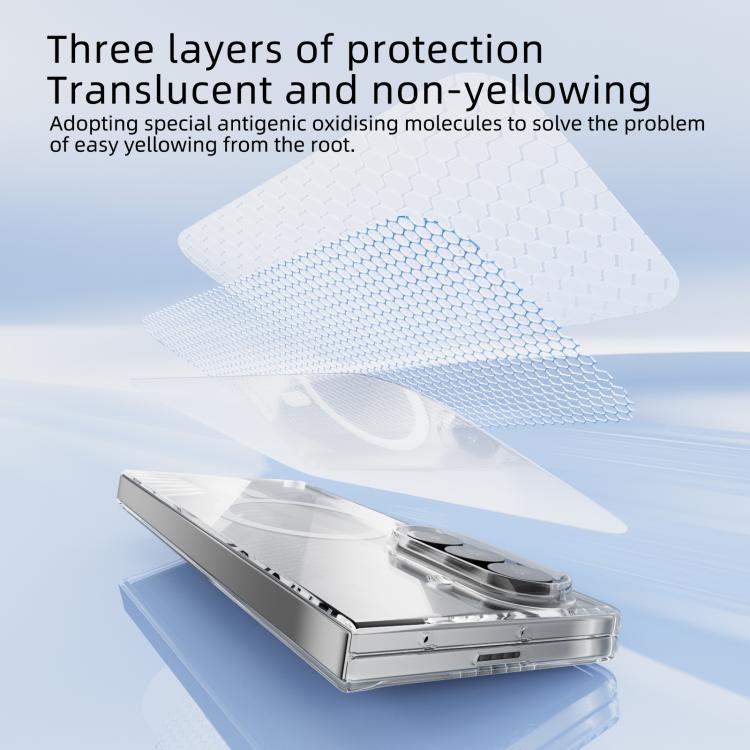 For Samsung Galaxy Z Fold5 5G ABEEL Transparent MagSafe Magnetic Scratch-resistant PC Phone Case - Transparent