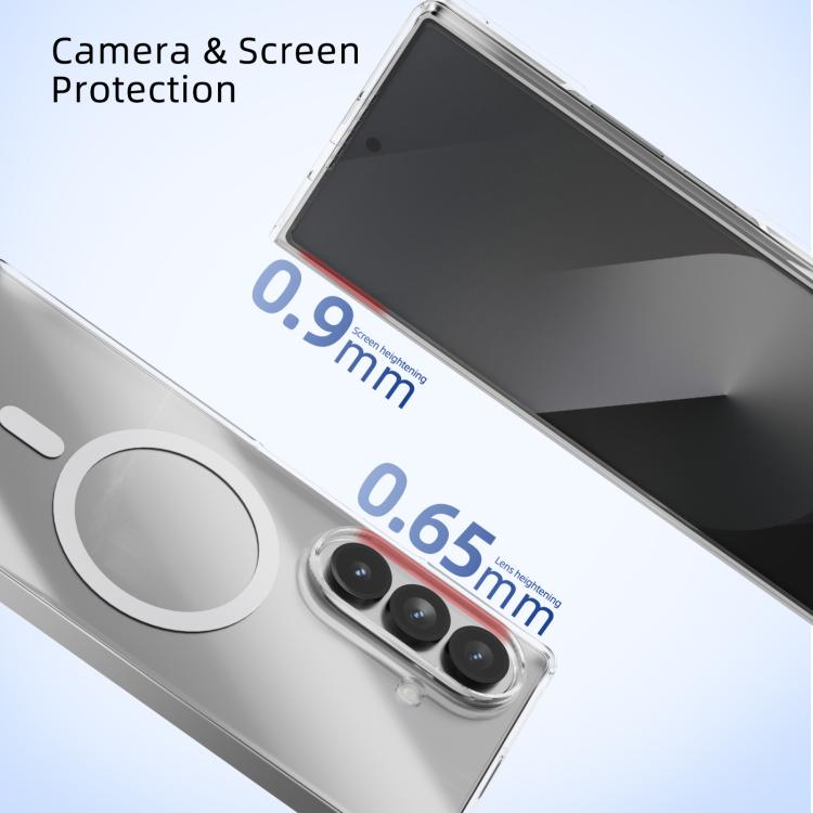 For Samsung Galaxy Z Fold5 5G ABEEL Transparent MagSafe Magnetic Scratch-resistant PC Phone Case - Transparent