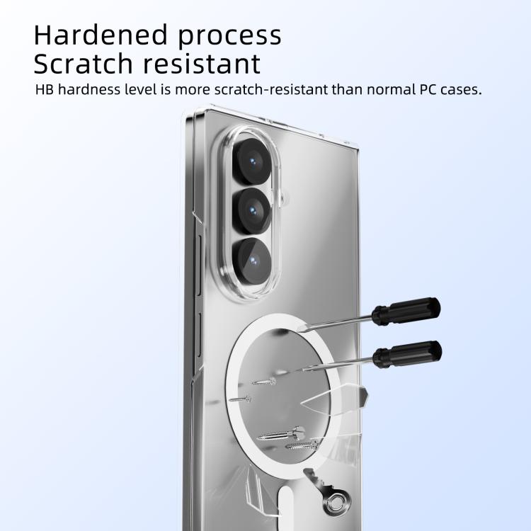 For Samsung Galaxy Z Fold5 5G ABEEL Transparent MagSafe Magnetic Scratch-resistant PC Phone Case - Transparent