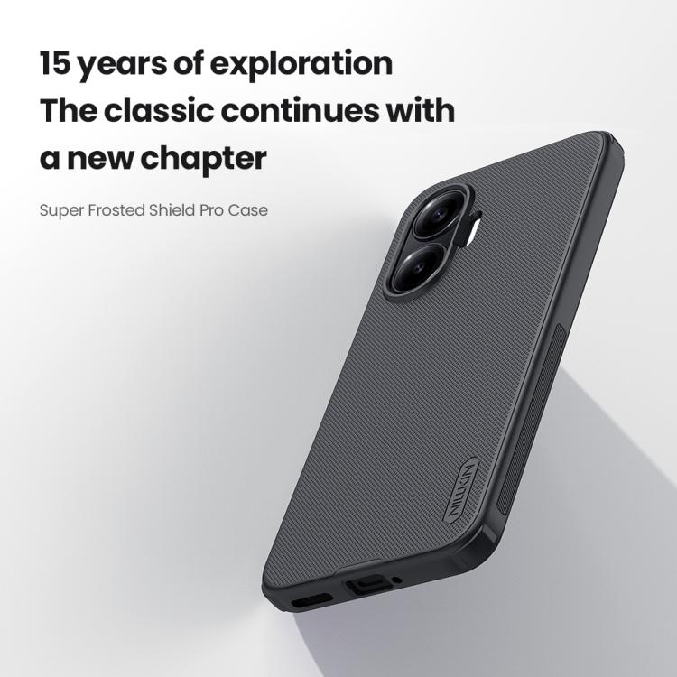 For Xiaomi Poco F7 NILLKIN Frosted Shield Pro PC + TPU Phone Case - Black