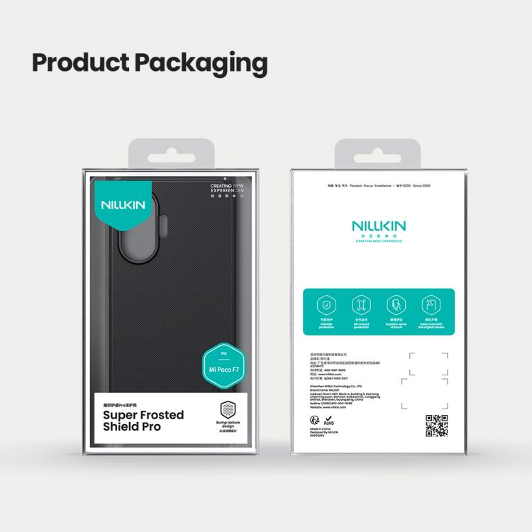 For Xiaomi Poco F7 NILLKIN Frosted Shield Pro PC + TPU Phone Case - Black