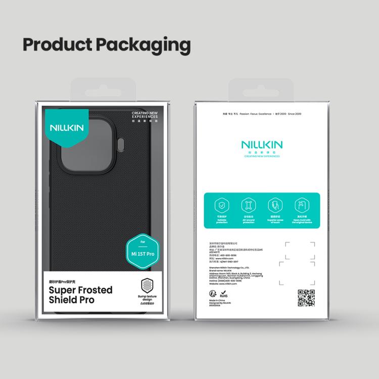For Xiaomi 15T Pro 5G NILLKIN Frosted Shield Pro PC + TPU Phone Case - Black