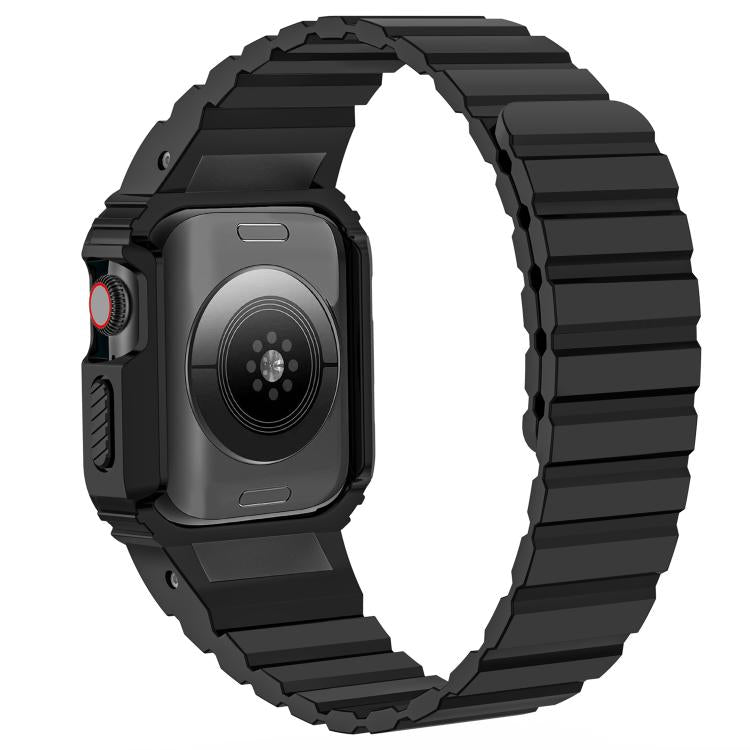 For Apple Watch Series 10 / 11 46mm xDfind Magnetic Silicone Watch Band with Integrated Watch Cover