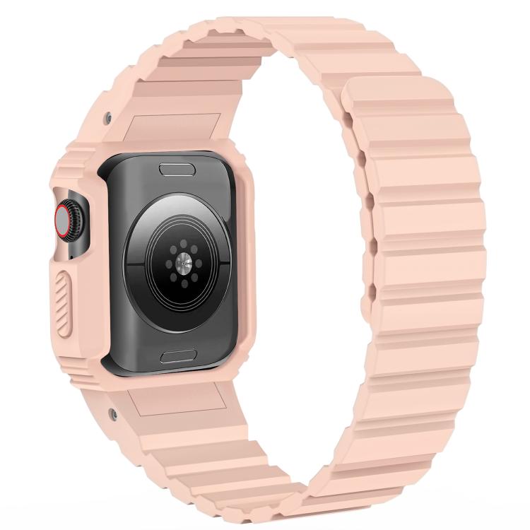 For Apple Watch Series 10 / 11 42mm xDfind Magnetic Silicone Watch Band with Integrated Watch Cover