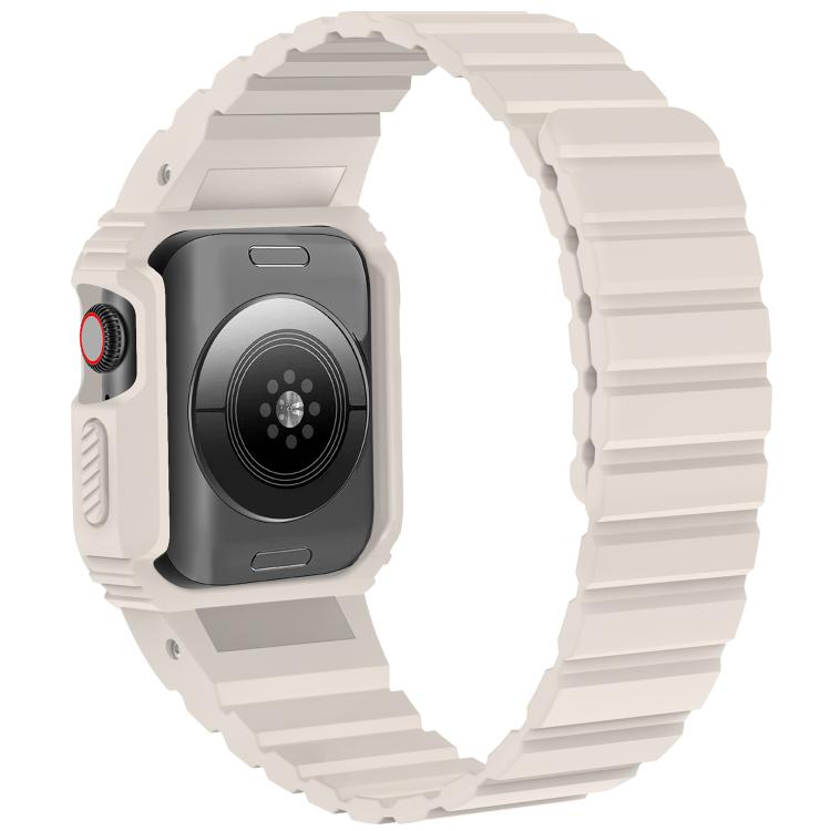 For Apple Watch 42 / 44 / 45mm xDfind Magnetic Silicone Watch Band with Integrated Watch Cover