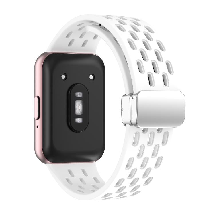 For Samsung Galaxy Fit 3 xDfind Mesh Magnetic Silver Buckle Silicone Watch Strap