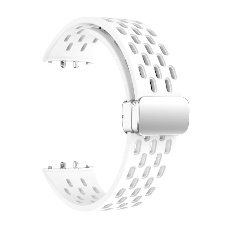 For Samsung Galaxy Fit 3 xDfind Mesh Magnetic Silver Buckle Silicone Watch Strap