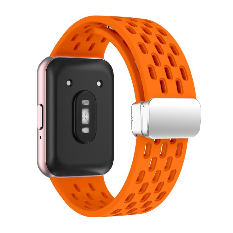 For Samsung Galaxy Fit 3 xDfind Mesh Magnetic Silver Buckle Silicone Watch Strap