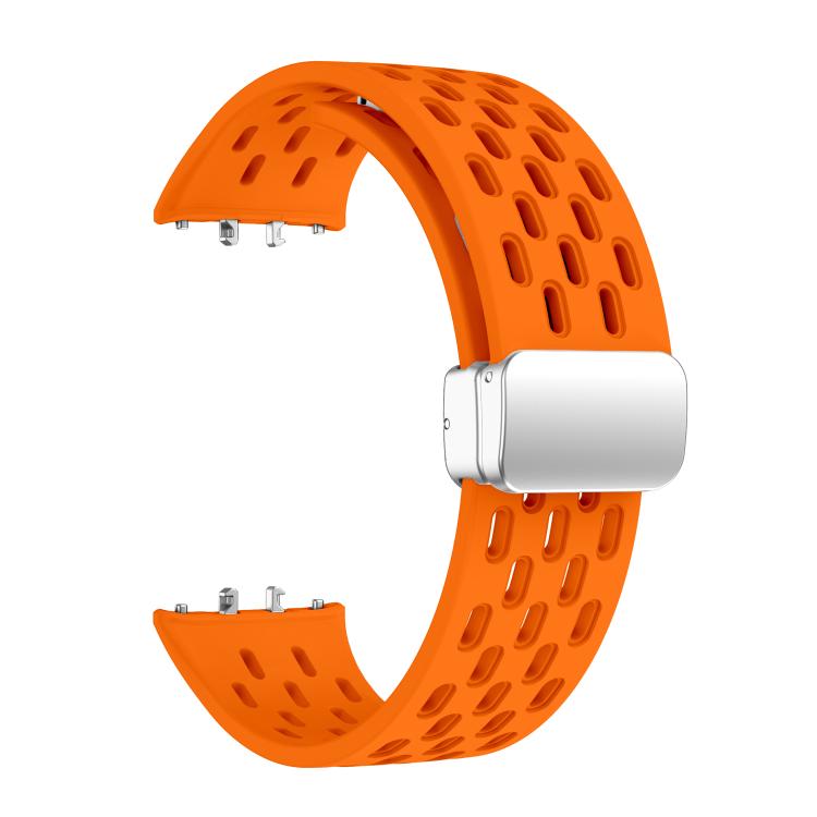 For Samsung Galaxy Fit 3 xDfind Mesh Magnetic Silver Buckle Silicone Watch Strap