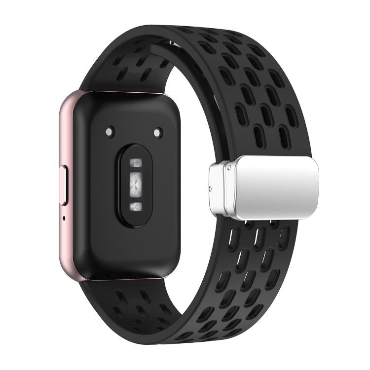 For Samsung Galaxy Fit 3 xDfind Mesh Magnetic Silver Buckle Silicone Watch Strap