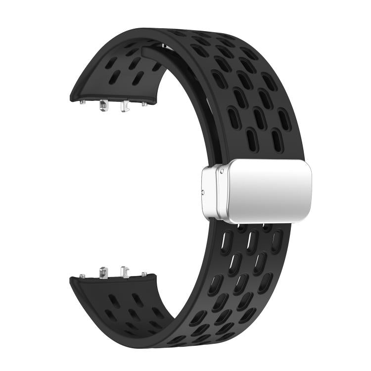For Samsung Galaxy Fit 3 xDfind Mesh Magnetic Silver Buckle Silicone Watch Strap