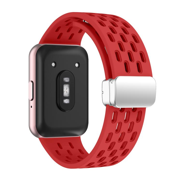 For Samsung Galaxy Fit 3 xDfind Mesh Magnetic Silver Buckle Silicone Watch Strap