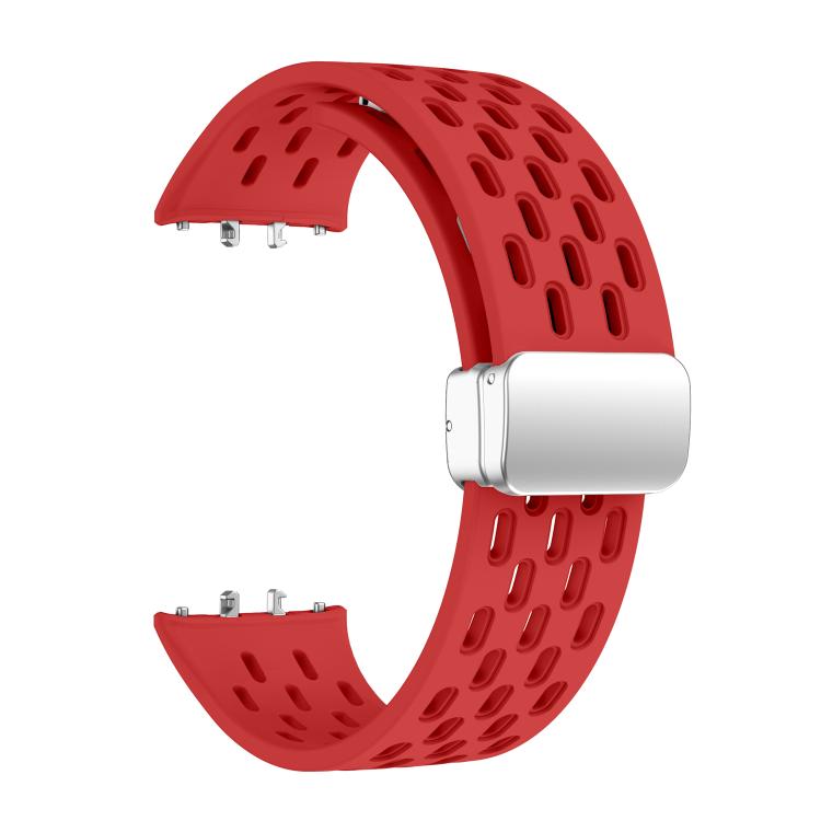 For Samsung Galaxy Fit 3 xDfind Mesh Magnetic Silver Buckle Silicone Watch Strap