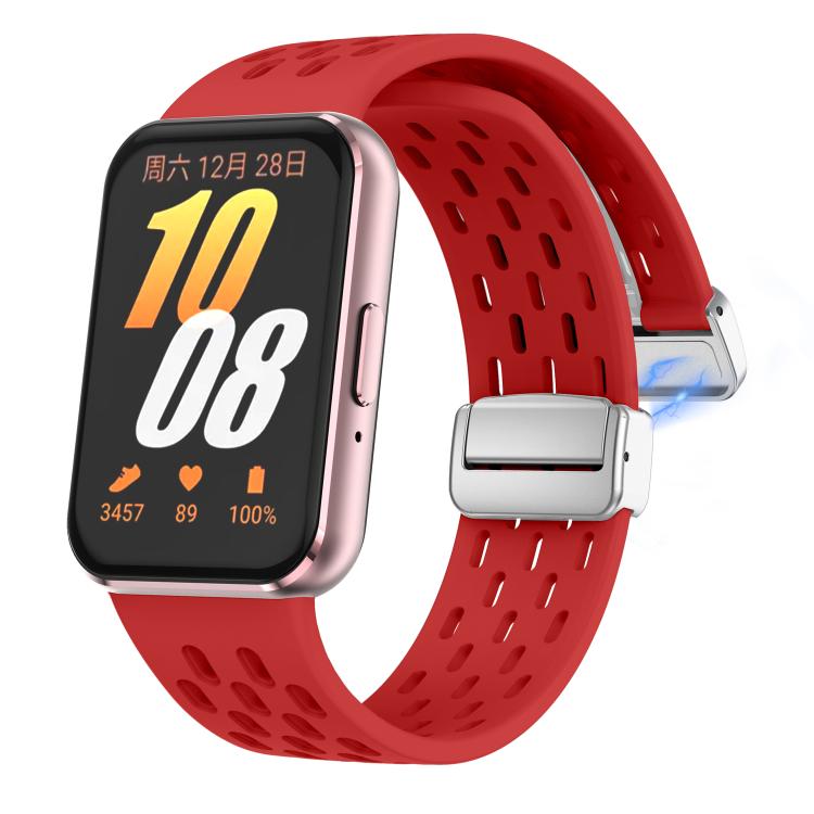 For Samsung Galaxy Fit 3 xDfind Mesh Magnetic Silver Buckle Silicone Watch Strap
