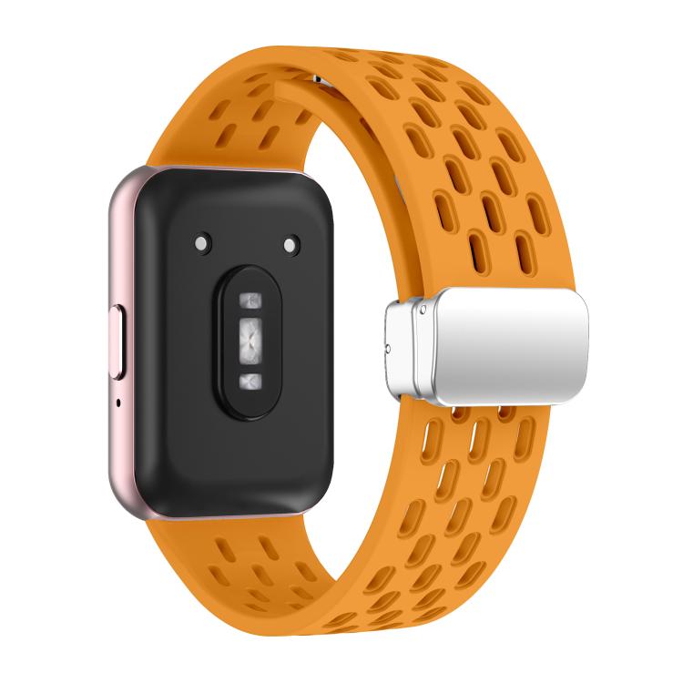 For Samsung Galaxy Fit 3 xDfind Mesh Magnetic Silver Buckle Silicone Watch Strap