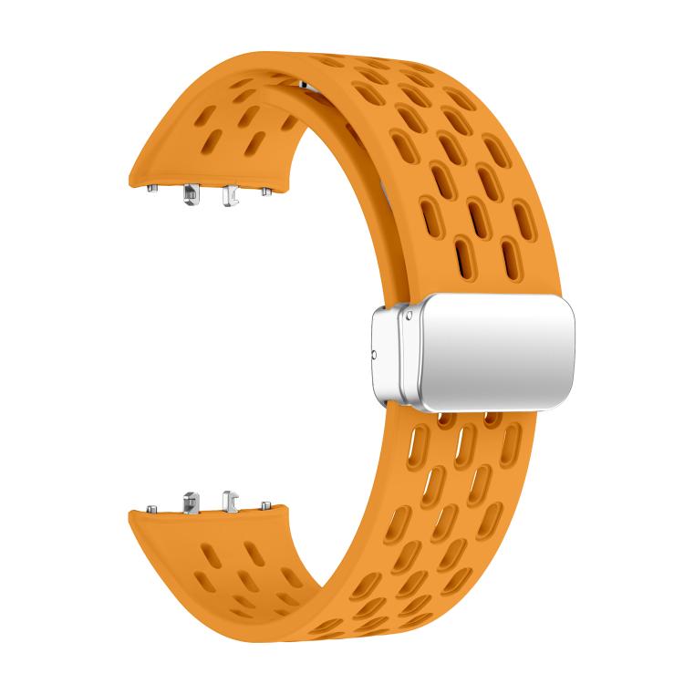 For Samsung Galaxy Fit 3 xDfind Mesh Magnetic Silver Buckle Silicone Watch Strap